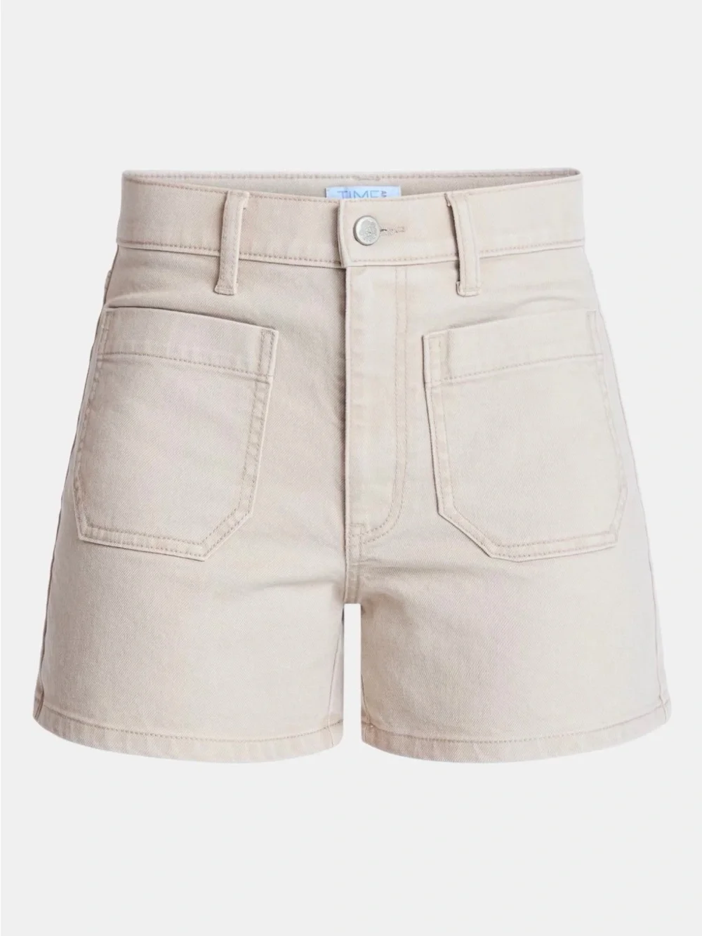 High Rise Patch Pocket Denim Short, 4